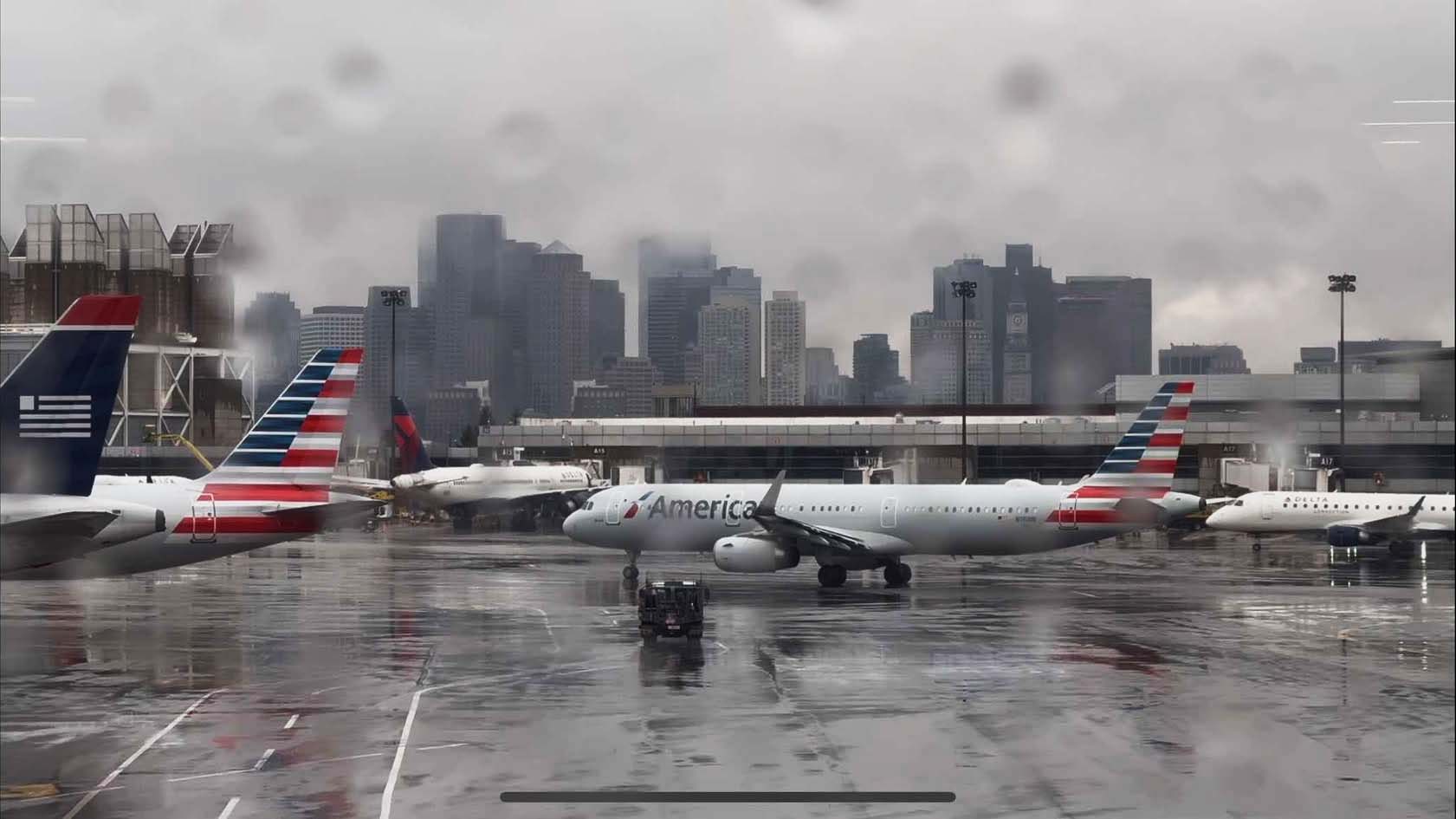 An airplane on a runway.